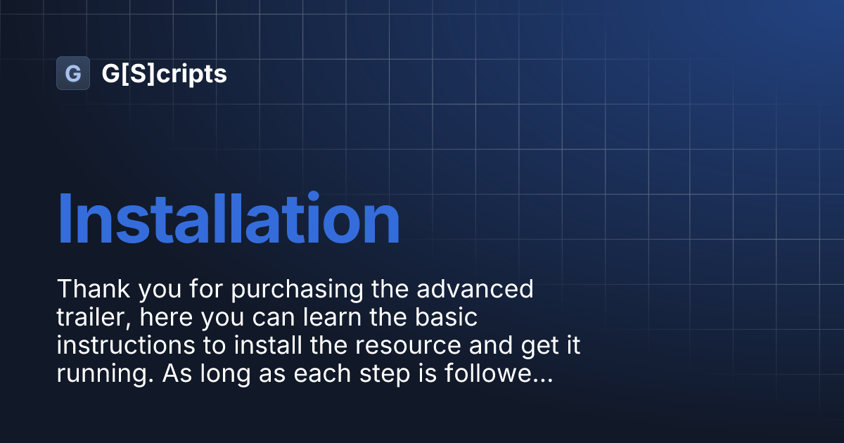Installation | G[S]cripts